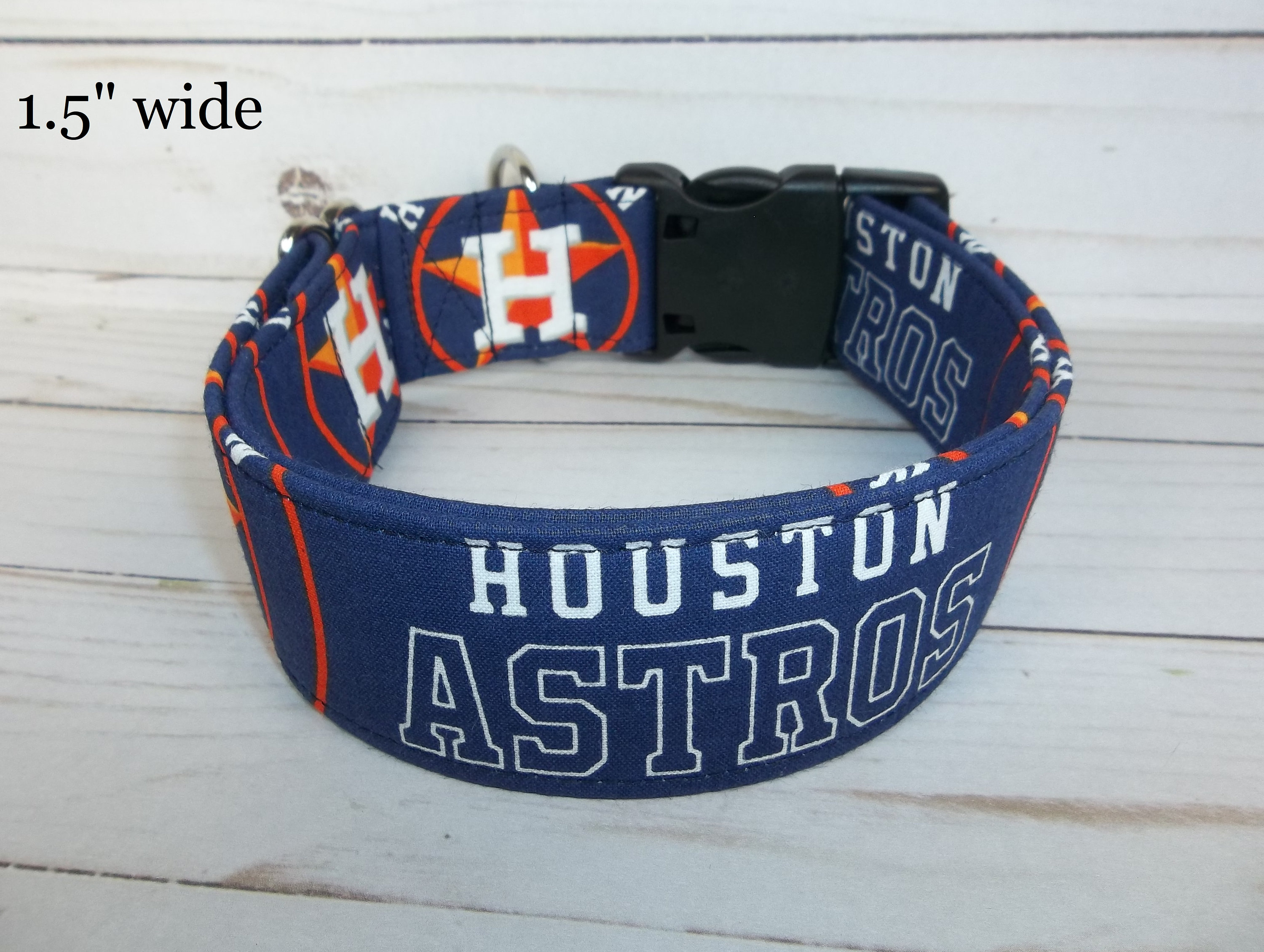 Houston Astros MLB Dog Collar Handmade by Terri's Dog 