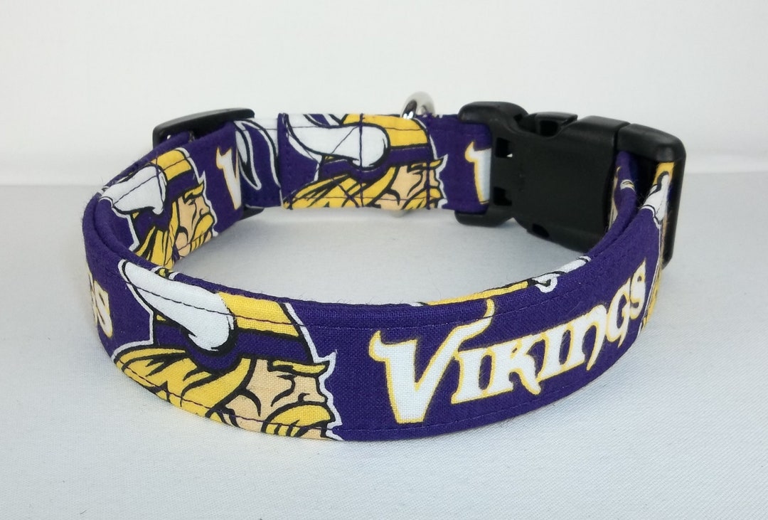 Minnesota Vikings Purple NFL Dog Collar Handmade by Terri's Dog Collars Adjustable Made With