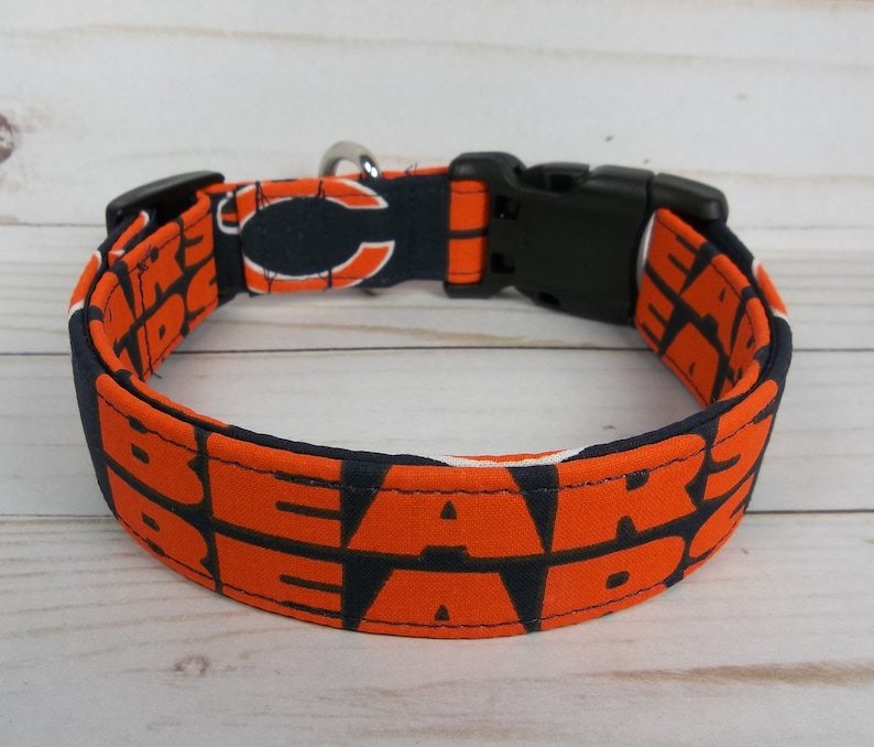 Chicago Bears NFL Dog Collar Handmade by Terri's Dog Etsy