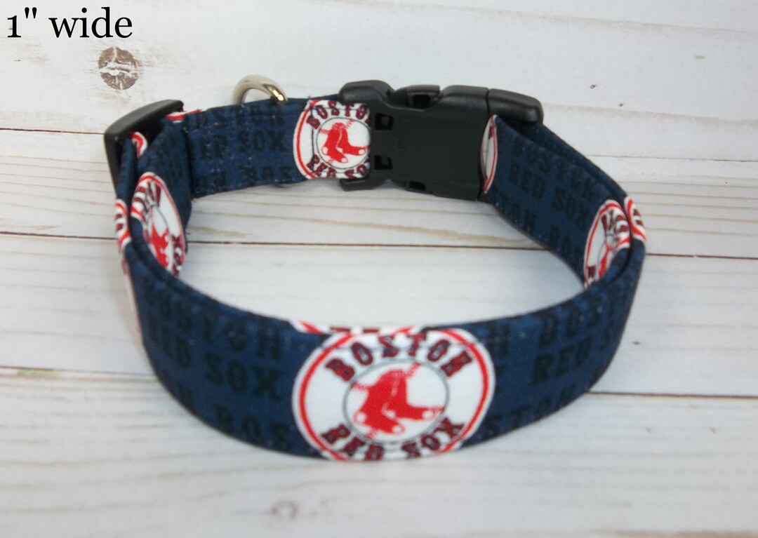 Boston Red Sox MLB Dog Collar Handmade by Terri's Dog Collars