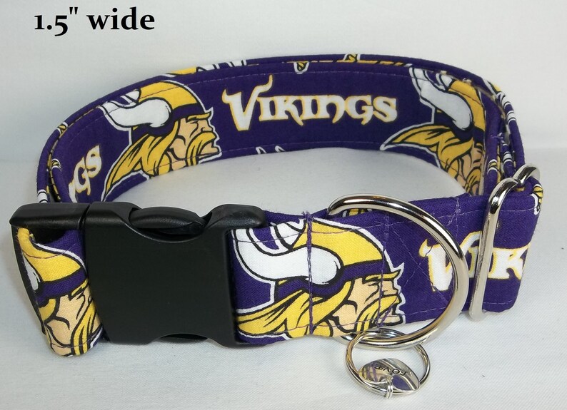 Minnesota Vikings purple NFL Dog Collar handmade by Etsy