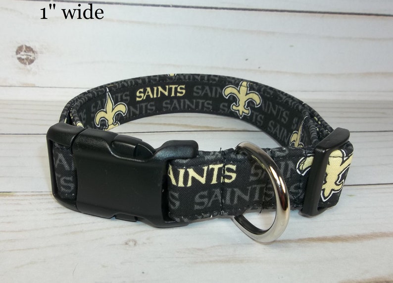 New Orleans Saints NFL Dog Collar Handmade by Terri's Dog Etsy