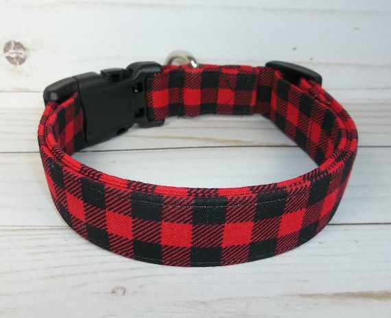 buffalo check dog collar