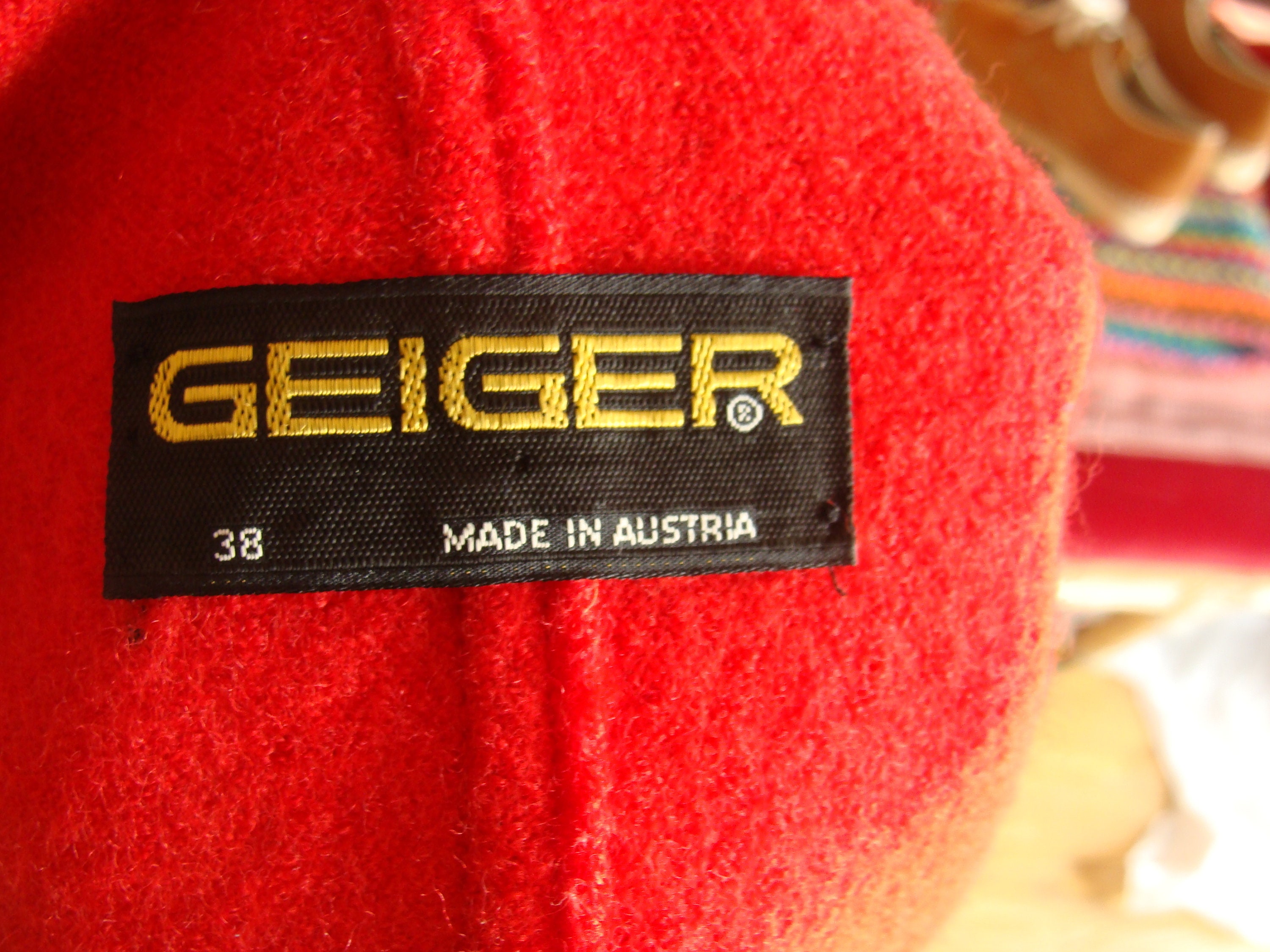 Vintage Geiger Red Boiled Wool / Knit Jacket Cardigan Tyrol / | Etsy