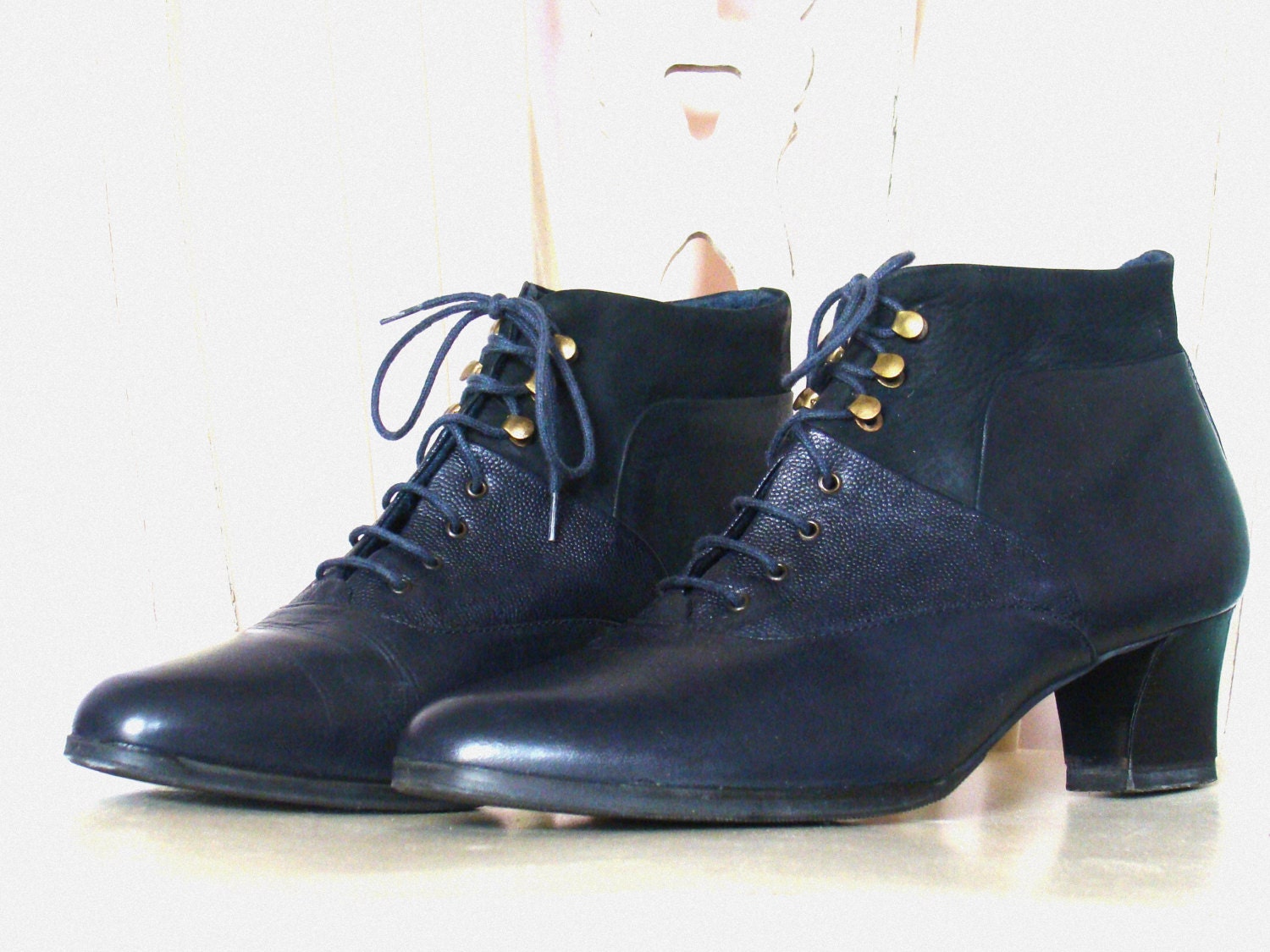 vintage low heel boots