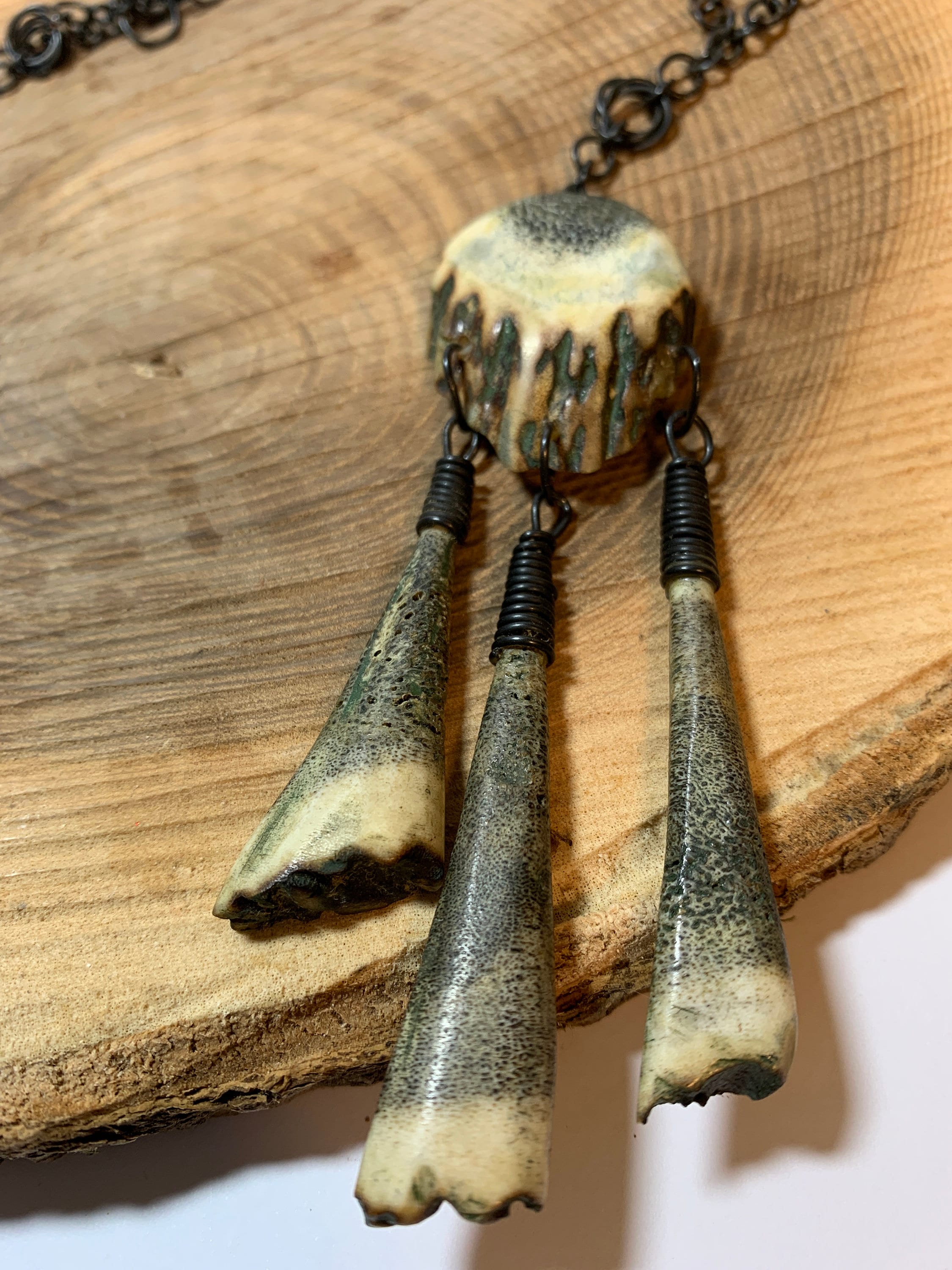 Deer Antler Pendant Necklace Unique Baltic Natural Authentic Etsy