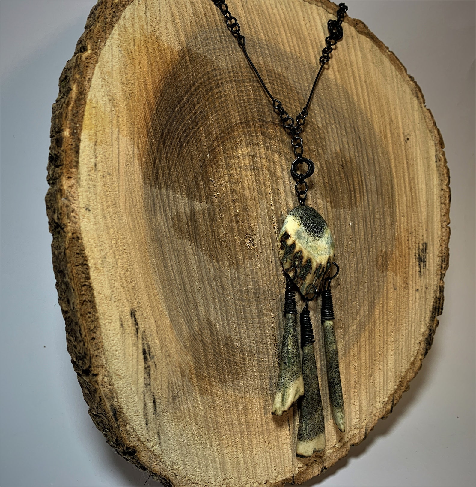 Deer Antler Pendant Necklace Unique Baltic Natural Authentic Etsy