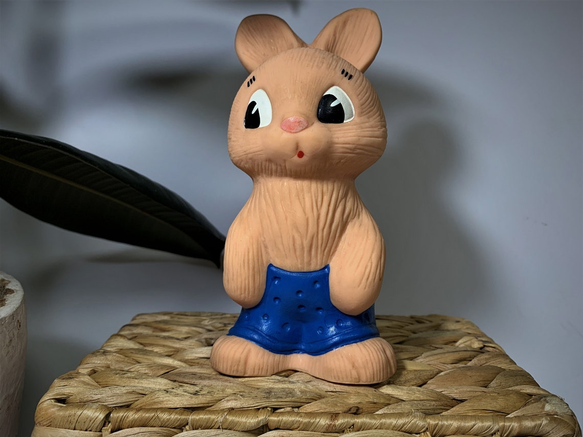 Gummi Hase Spielzeug UdSSR Vintage quietschende Kaninchen Hase | Etsy