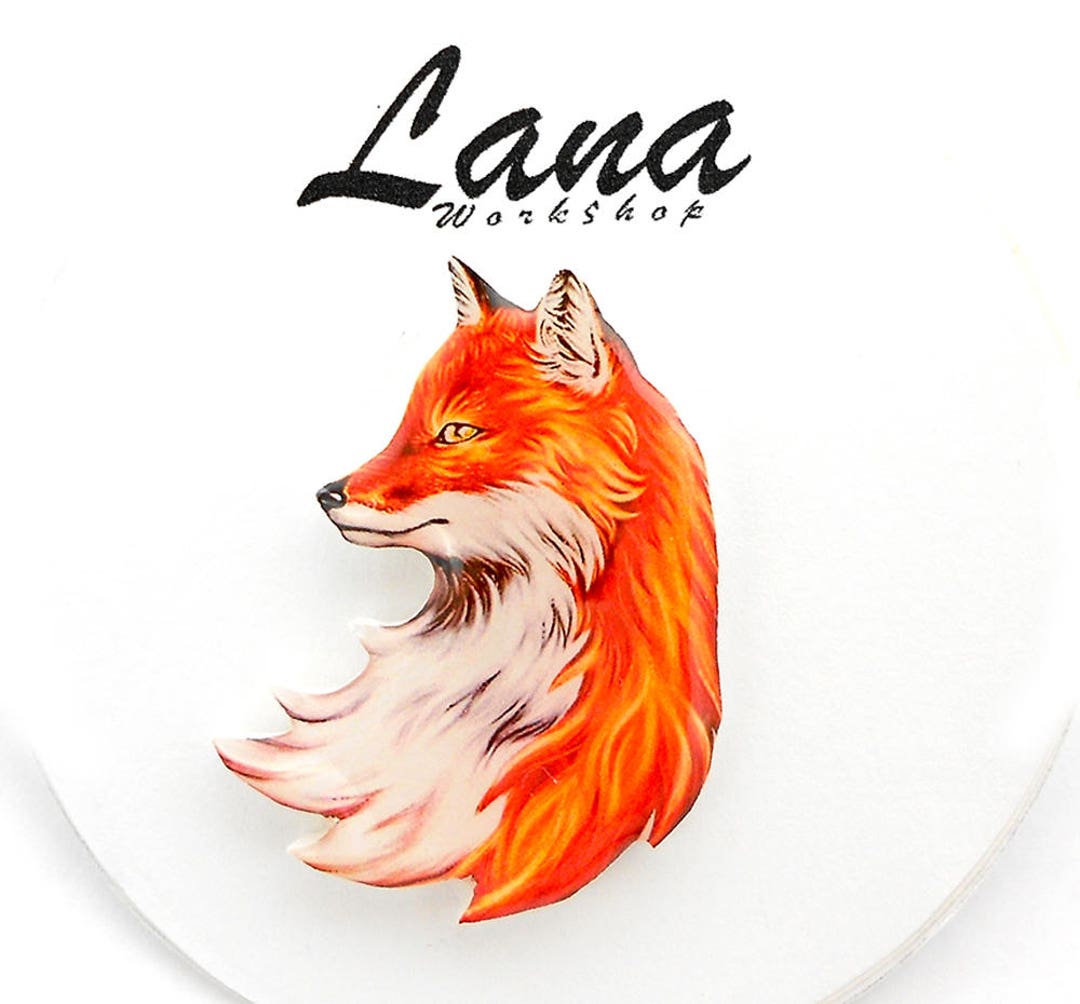 Fox Brooch Fox Jewelry Friendly Fox Pin Animal Brooch Animal Jewelry