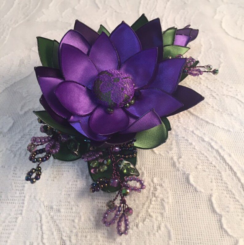 mother of bride Purple beaded brooch beaded vine flower mother of groom purple plum green special wedding corsage luxury corsage