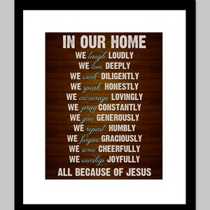 In Our Home...All Because Of Jesus | 8x10 Art | INSTANT DOWNLOAD