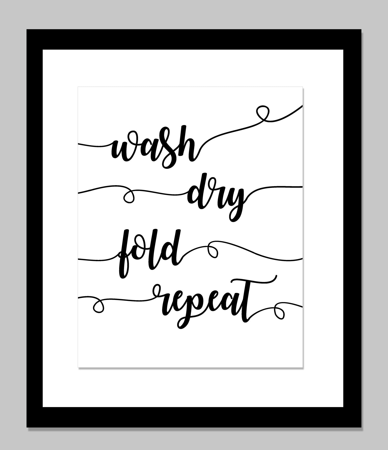 Wash Dry Fold Repeat | Laundry Room Print | 8x10 Art | INSTANT DOWNLOAD ...