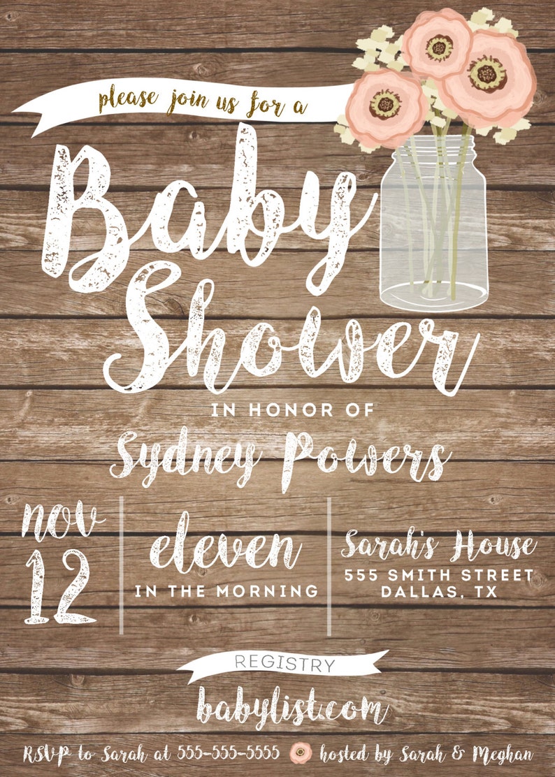 Country Chic Baby Shower Invitation Set PERSONALIZED Etsy