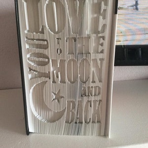 Love You To The Moon & Back - Cut and Fold Book Folding Pattern ONLY