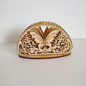 Holz Serviettenhalter Schmetterling, Mail Organizer, Rustikales Dekoratives Abendessen Tisch Serviettenhalter Sperrholz, Schmetterling Liebhaber Geschenk
