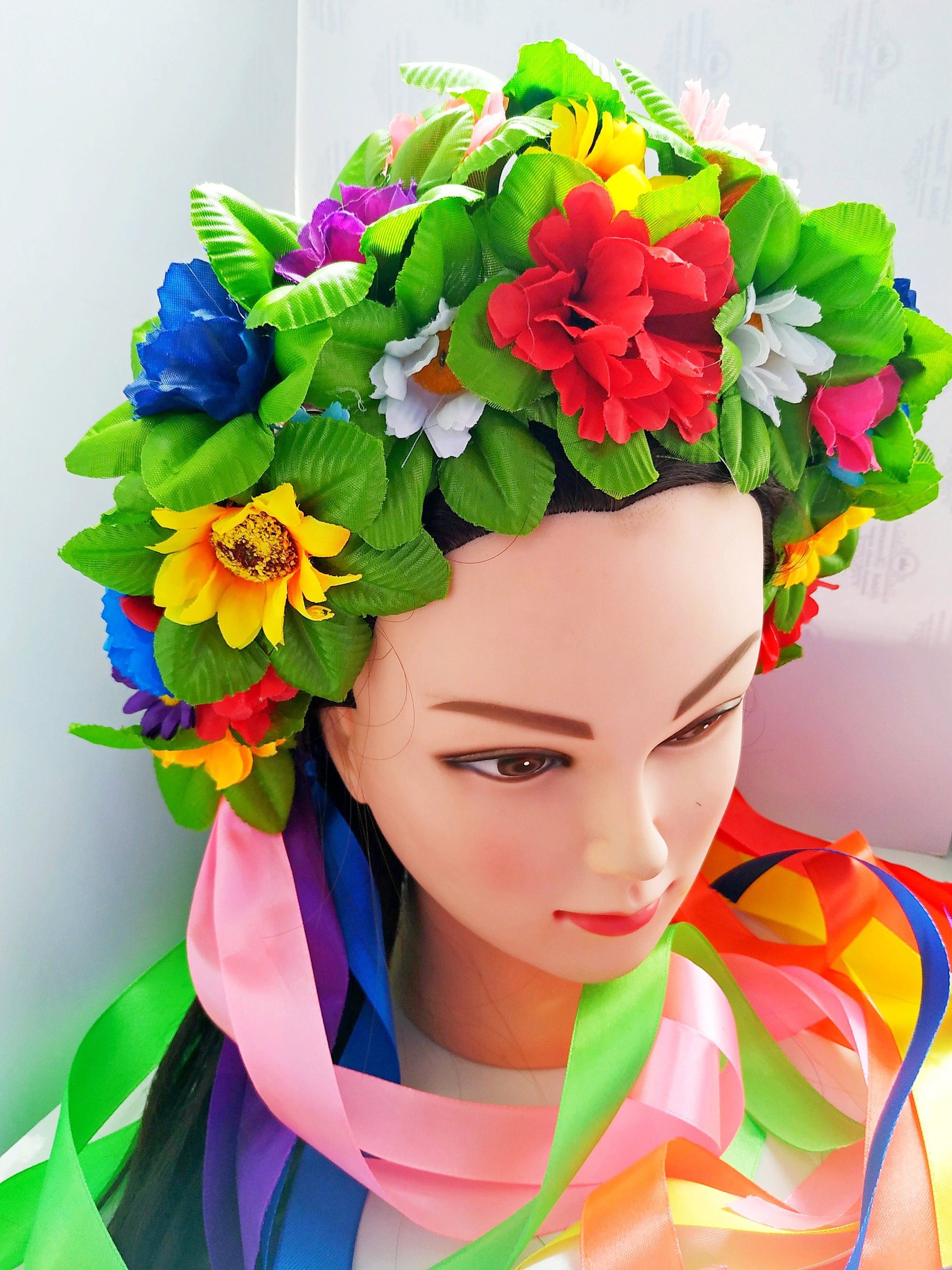 Flower Crown Flower Headband Ukrainian Wreath Flower Etsy UK