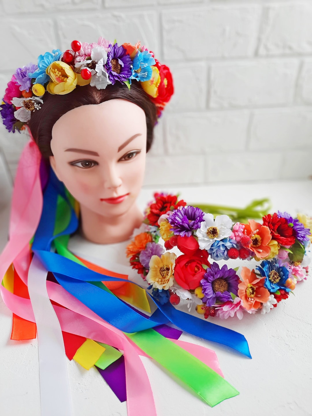 Ukrainian Wreath Flower Headband Floral Headdress Folk Hair Etsy