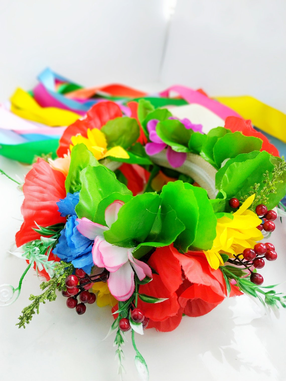 Ukrainian Wreath Flower Headdress Head Vinok Hoop Lush Etsy