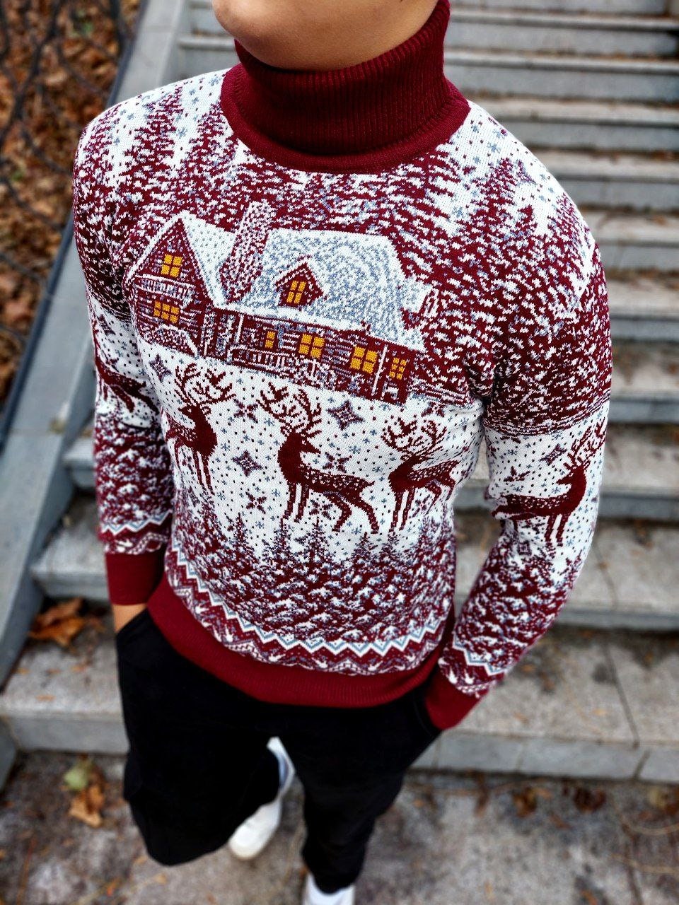 Mens reindeer on sale christmas sweater