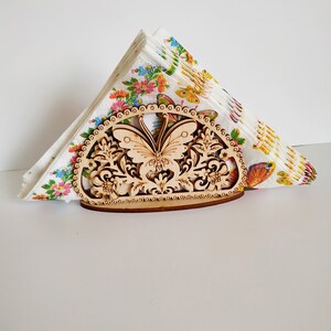 Wooden Napkin Holder Butterfly, Mail Organizer, Rustic Decorative ...