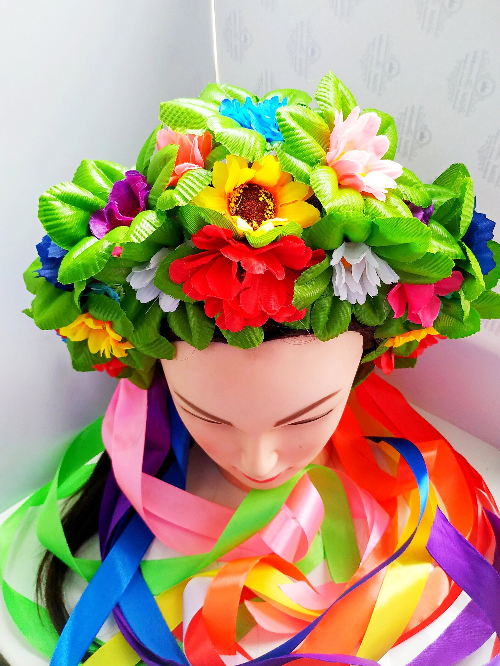 Flower Crown Flower Headband Ukrainian Wreath Flower Etsy