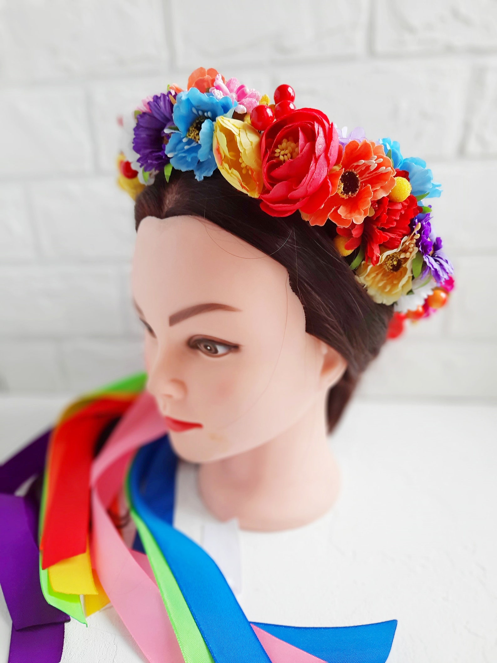 Ukrainian Wreath Flower Headband Floral Headdress Folk Hair Etsy
