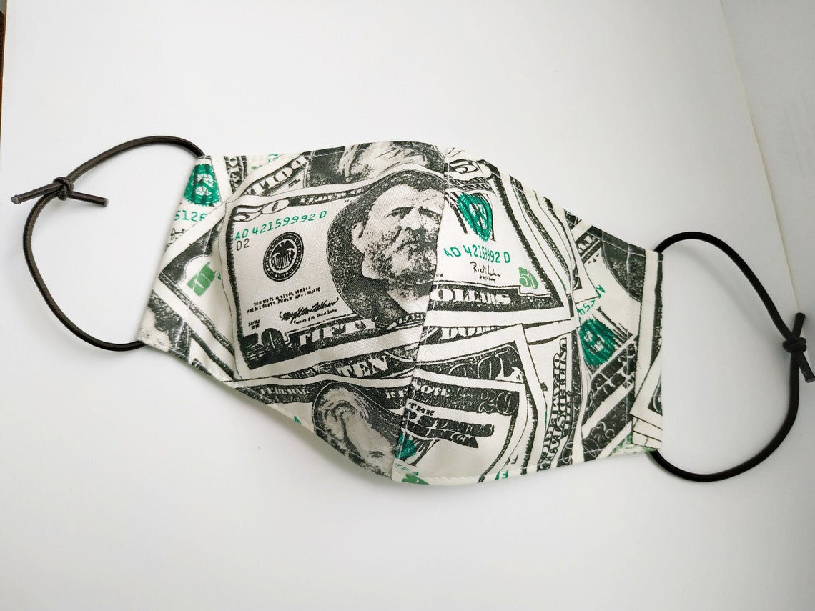 Mask Filter pocket Washable cotton face mask Dollar face Etsy