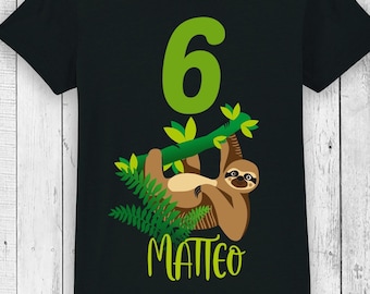 SLOTH birthday shirt with desired name & birthday number, T-shirt as a birthday present for sloth fans, meerkat fans