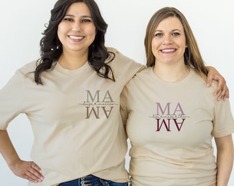 MAMA T-Shirt, Geschenk zum Muttertag, personalisiert mit Kindernamen, für Mütter, Geschenk Schwangerschaft, Geburtstag, Geburt, Babyparty