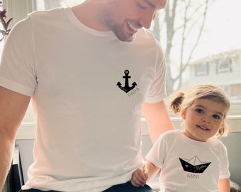 SET Papa & Mini, Papa und ich, Papa als Anker des Mini-Boots, Geschenk zum Vatertag, Geburt, Geburtstag, Fotoshooting, Familienfeiern