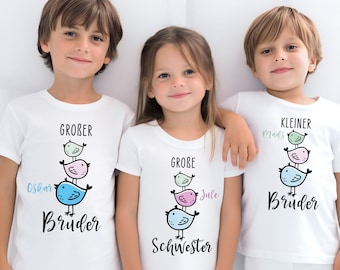 Sibling shirts bird tower | Sibling outfit Christmas photo shoots, family celebrations, birth | Announce pregnancy