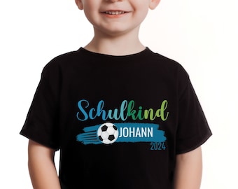 Schoolchild 2024 | personalized shirt with FOOTBALL | Football shirt school enrollment | Boys Girls | First day of school 2024 1st grade
