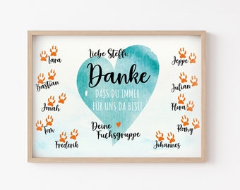 THANK YOU Kindergarten Educator POSTER CARD | farewell gift daycare school | Teacher teacher educator personalisable