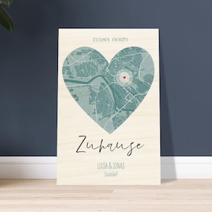 Coordinates picture wood | with coordinates | gift for moving into an apartment or house | Valentine&#39;s Day, wedding day, anniversary, topping out ceremony