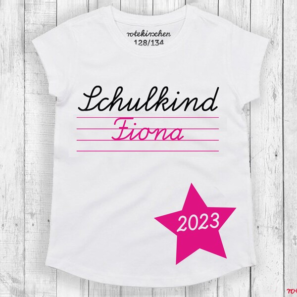 SCHULKIND T-Shirt for school enrollment 2023 with name and school year | School enrollment shirt | First day of school | 1st grade first graders