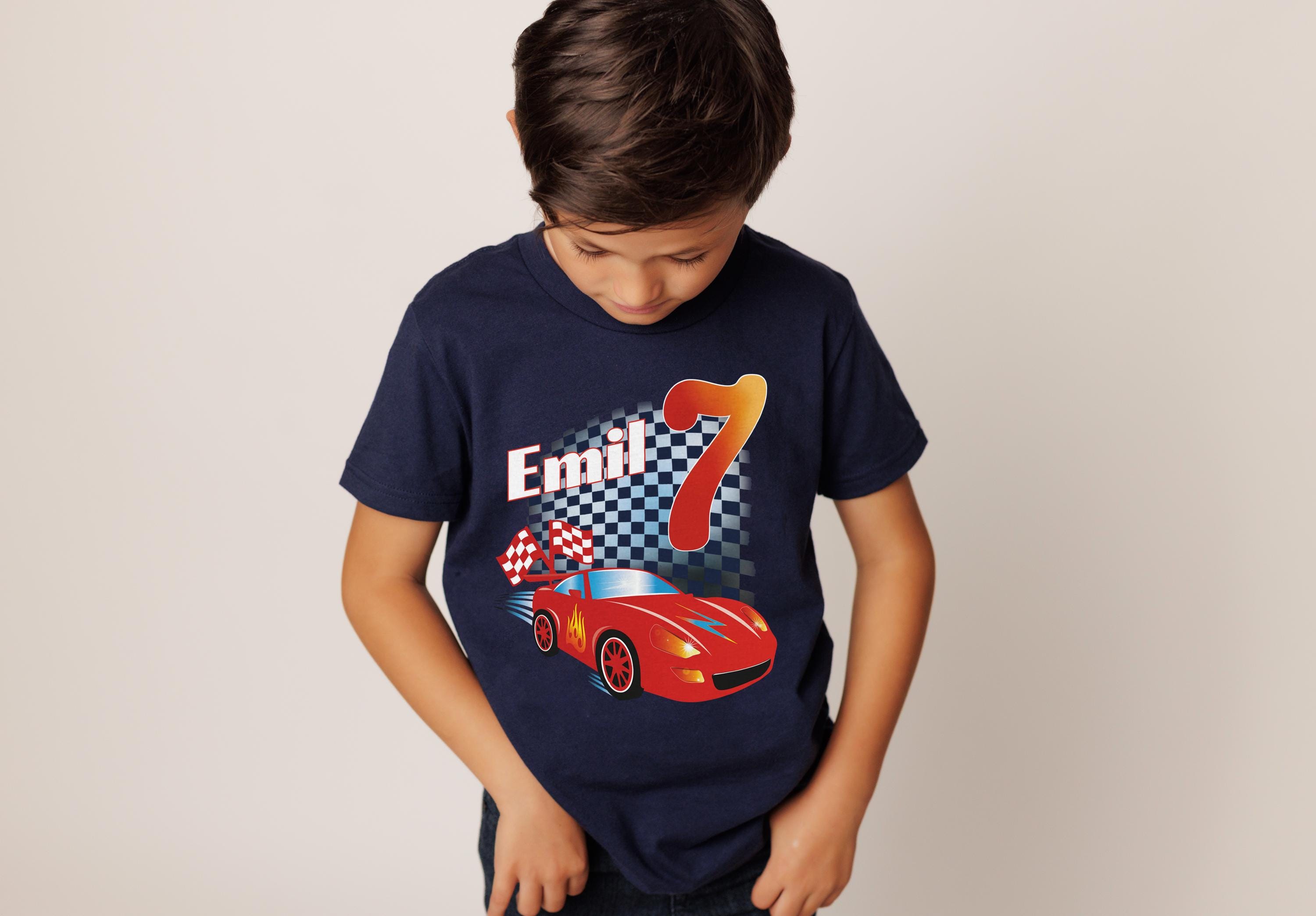 Maglietta di compleanno RACING CAR, maglietta come regalo di