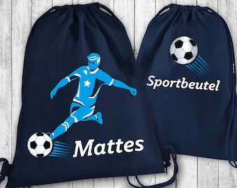 FOOTBALL gym bag personalized | Fabric bag backpack with name | Play football football club hobby | Gift birthday sports