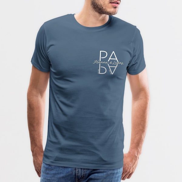 PAPA T-Shirt, personalisiertes T-Shirt, Papas Stolz, Geschenk zum Vatertag, mit Kindernamen, Vatertag, Geburtstag, zur Geburt, Babyparty