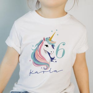 Birthday shirt unicorn, magical unicorn shirt, birthday gift with name and age, unicorn children&#39;s birthday, birthday child