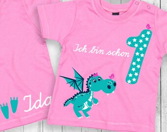 T-Shirt Geburtstag "KLEINER DRACHE" Name und Alter