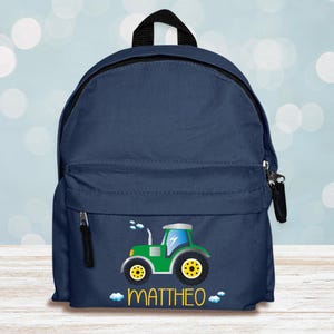 Sac à dos maternelle avec TRACTEUR, personnalisé avec nom, sac à dos de garderie robuste avec tracteur, pour la maternelle, le sport, les voyages, l'école
