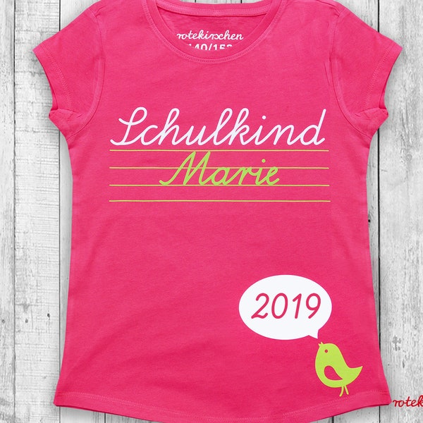 SCHULKIND t-shirt for school enrollment with name and school enrollment year 2023 / school enrollment shirt / first day of school / 1st grade / first graders