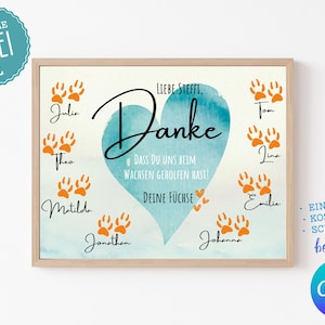 THANK YOU educator farewell gift, poster, card, customizable in Canva, for kindergarten farewell, daycare, school, childminder, playgroup