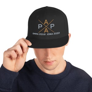 PAPA SNAPBACK Cap Cappy Mütze, personalisiert mit Kindernamen, zum Vatertag, bestickt, Geschenk für Väter, Geburtstag, Ostern, Geburt Bild 9