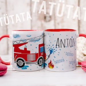 FIRE DEPARTMENT ceramic mug, PERSONALIZED, gift for the start of school, school enrollment, birthday, fire department motto, fire department fans, sirens 112