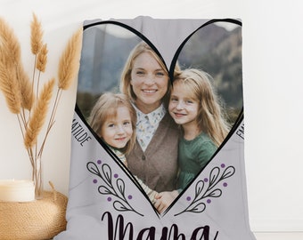 MAMA Personalisierte Kuscheldecke, Geschenk zum Muttertag, individuelle Fotodecke, Geschenkidee zum Geburtstag, Geburt, Babyparty, Einzug