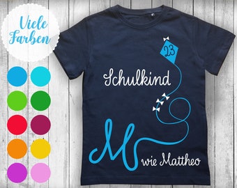 SCHULKIND 2024 T-shirt with name, gift for starting school, for the school cone, back to school, outfit for the first day of school, first class