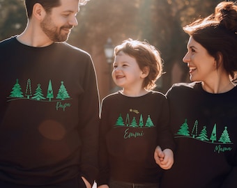 Family Christmas Outfit | Christmas sweater family | Photoshoot Shirts Sweatshirts | Matching Set | Mom, dad, mini, baby with name