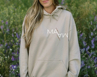 Personalisierter Hoodie MAMA, Mom, Kapuzenpulli mit Kindernamen +Geburtsjahr, als Geschenk zum Muttertag, Geburtstag, zur Geburt, Babyparty