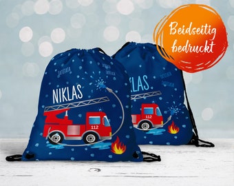 FIRE BRIGADE Personalized gym bag, sports bag, for kindergarten, school sports with name, for birthday, school enrollment | Durable